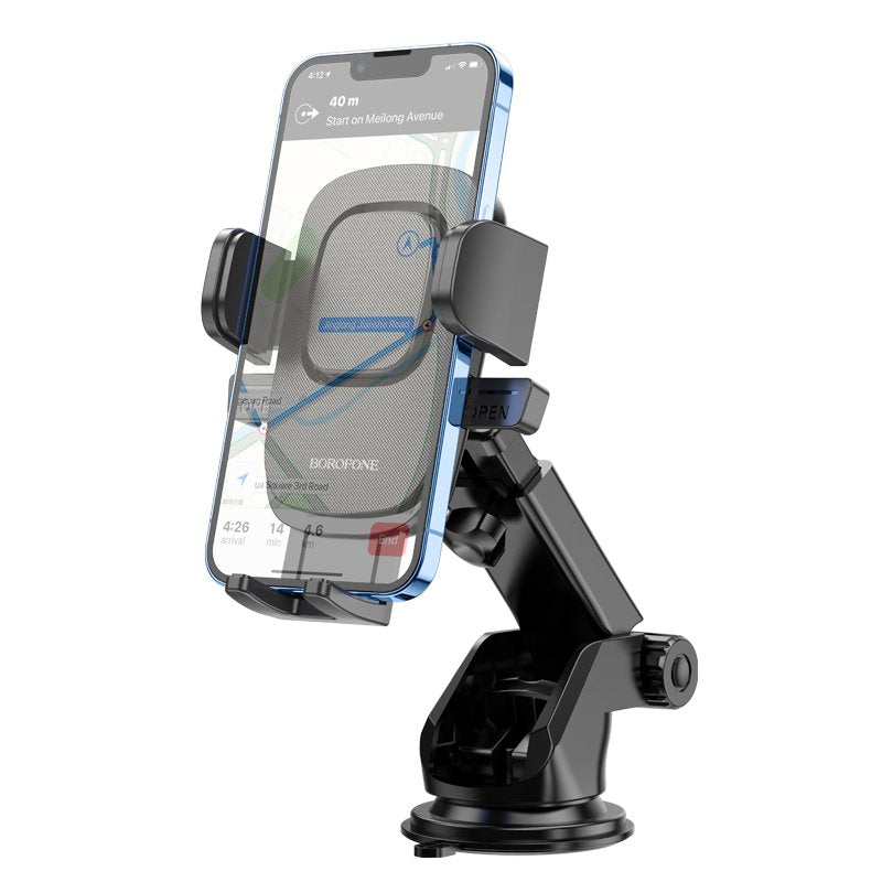 Borofone BH60 Dashboard & Windshield Universal Car Mount Phone Holder with Suction Cup and Telescopic Arm for iPhone, Samsung, Google, Nokia Borofone BH60 Dashboard & Windshield Universal Car Mount Phone Holder with Suction Cup and Telescopic Arm for iPhone, Samsung, Google, Nokia
